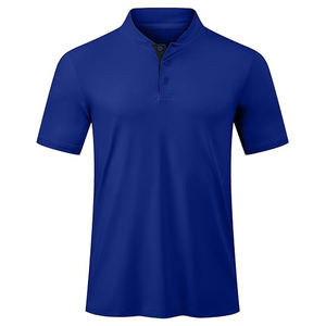 Logo personnalisé brodé respirant bouton sport hommes chemises de golf 100% coton tricoté à manches courtes anti-rides chemises de jeu - Product Image 1