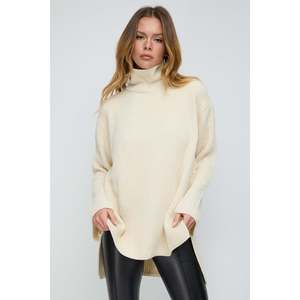 Suéter de Punto Holgado para Mujer, Transpirable, Diseño Casual Estampado con Cuello Alto para Todas las Temporadas: Invierno, Otoño, Primavera - Product Image 1