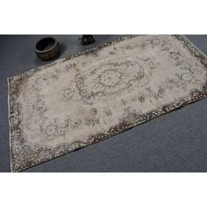 Tapis classique en laine marron beige 3.5x6.7 pieds Vintage turc Patchwork Design adolescent salon Rectangle couloir Latex 4m tapis de chevet - Product Image 2