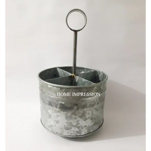 Meilleur prix porte-ustensiles en métal galvanisé forme arrondie plusieurs finition conception poignée Offre Spéciale support de rangement pour vaisselle - Product Image 2