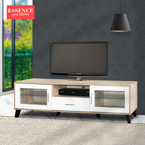 Essence Modern TV Cabinet Sonoma Oak Glass <b>Doors</b> Drawer Living Room Furniture - Product Image 1