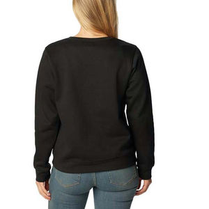 Color negro cuello redondo algodón Casual de gran tamaño personalizado bordado mujer sudadera liso cuello redondo Sudadera Mujer - Product Image 2