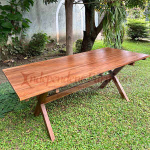Modern New Minimalist Dining <b>Table</b> Natural Teak Wood Six Slats For Home Living Outdoor Furniture Patio Terrace <b>Table</b> or <b>Garden</b> - Product Image 1