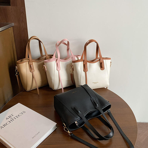 กระเป๋าถือทรงถังสไตล์ฝรั่งเศสสีชมพู ปี 2025 แฟชั่นกระเป๋าถือผู้หญิง หนัง PU กระเป๋าสะพายข้างผู้หญิง - Product Image 4