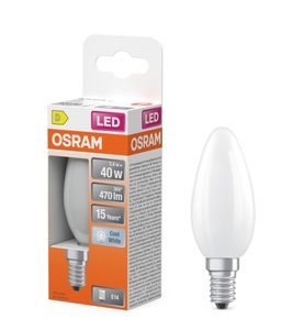 Lampada a Candela LED in Cristallo Opaco E14 3.4W 4000K 470Lm (Osram 467851) - Product Image 2