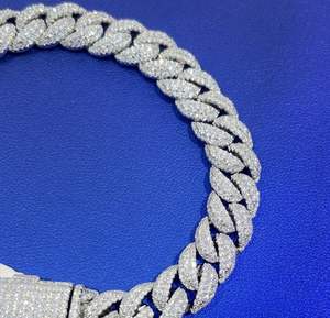 925 <b>Silver</b> Gold Men's Hip Hop Iced <b>Cross</b> Custom Cuban Link Moissanite Diamond <b>Bracelet</b> Luxury Party Gift Jewelry - Product Image 2