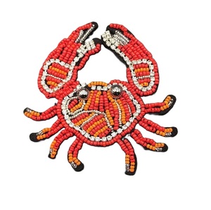 Handmade Seed Beads Decorative Fashion Patch For Bags Trendy Seed Beads Embroidered Leaf Shape Applique Patch - Product Image 2