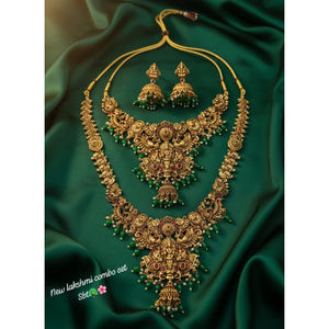 Super Quality Traditional South <b>Indian</b> Temple Bridal Jewelry <b>Set</b> Gold Plated Wedding Latest Designed Zircon Ethnic Gifts Party - Product Image 1