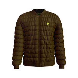 Veste matelassée à blocs de couleurs pour hommes OEM Manteau matelassé de style bombardier avec manches contrastées et fermeture à glissière - Product Image 1