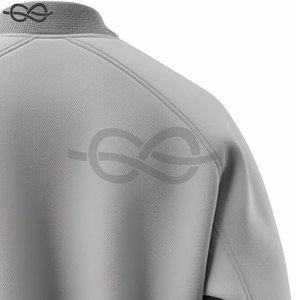 Blouson aviateur universitaire de qualité supérieure pour homme en cuir d'agneau véritable gris et blanc de style baseball classique - Product Image 6