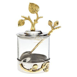 Tùy chỉnh thực hiện hấp dẫn phong cách đường chai và thực phẩm lưu trữ Canister Bộ <span class=keywords><strong>3</strong></span> Tinh thể thủy tinh hình tròn với màu vàng hàng đầu - Product Image 5