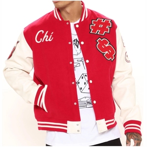 Veste de baseball universitaire pour hommes sweats à col montant pour hommes vestes d'université en polaire vestes brodées personnalisées avec logo - Product Image 1