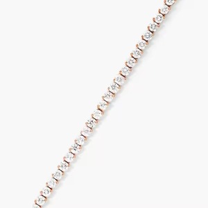 สร้อยข้อมือเทนนิสประดับเพชร14K สำหรับผู้หญิงได้รับการรับรองจากผู้ผลิต IGI สำหรับทำแล็บรูปทรงกลม - Product Image 4