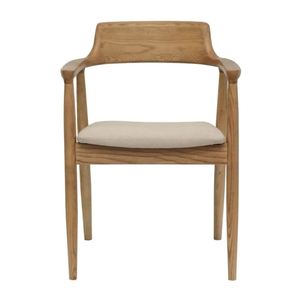 Silla de comedor moderna más barata hecha de marco de madera maciza de teca con asiento cubierto de tapicería para uso interior y exterior - Product Image 2