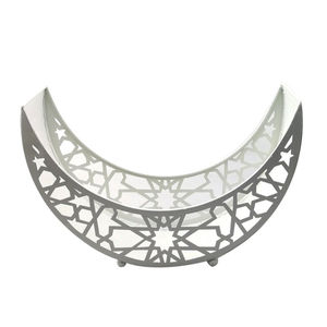 ถาดโลหะสำหรับเสิร์ฟผลไม้แห้งสำหรับตกแต่งวันเดือนรอมฎอนถาดโลหะดีไซน์อาหรับ - Product Image 5