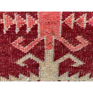 2.7x11.4 ft Herki Vintage Rug, <b>Red</b> Ombr Turkish Rug <b>Wool</b> - Product Image 5