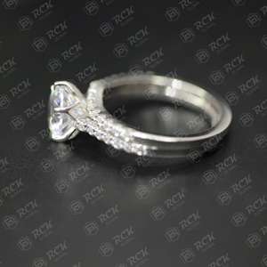 ชุดเจ้าสาวเงินสเตอริง925 1.60 tcw แหวนเพชรโมอิสเจียระไนทรงกลมของขวัญวันครบรอบแต่งงานสำหรับผู้หญิงสำหรับความรัก - Product Image 4