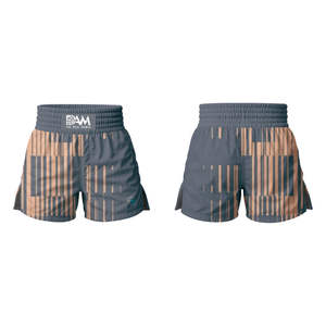 กางเกงขาสั้นเอวสูงสำหรับผู้ชายวินเทจแบบระเหิดสำหรับต่อสู้ MMA คิกบ็อกซิ่งการฝึกต่อสู้ไม่มีจีบปักลายดอกไม้ - Product Image 3