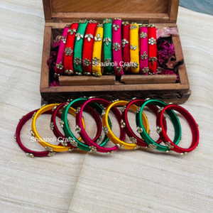 Bracelets traditionnels pour femmes Bracelets multicolores en fil de travail en pierre de Kada pour la fête, le mariage, les occasions Sangeet - Product Image 3