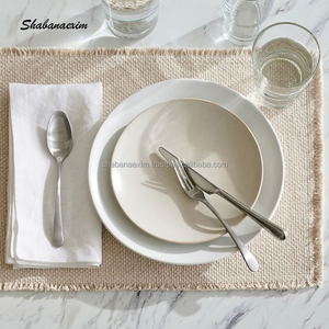 Prêt à expédier napperon rectangle à franges en coton fait à la main tapis de table à manger décoratif avec un design différent - Product Image 4