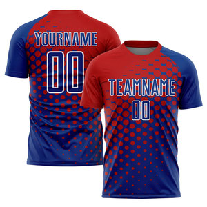 Maillot de football en vente directe d'usine pour hommes et femmes, respirant, léger, manches courtes, col en V, 100% polyester, couleurs personnalisables - Product Image 3