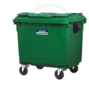 Turkish Manufacturer's 1100L Plastic Luxury Waste Container Green High Quality OEM ODM with Private Logo Hot Sale - Product Image 1