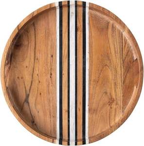 Juego de Bandejas de Servir de Madera Art Deco de Lujo, Hechas a Mano, de Madera Maciza, Bandeja para Sala de Estar, Calidad Premium, Venta al por Mayor para Ramadán - Product Image 2