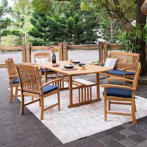 set outdoor garden <b>table</b> dining <b>bistro</b> USA teak wood made in indonesian furniture solid wood - Product Image 1