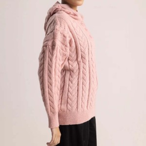 Pull en maille à col en V respirant pour femmes de marque, 100% coton, haut de mode de rue - Product Image 2