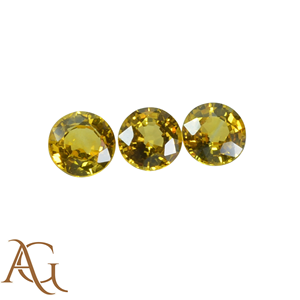 Saphir jaune naturel en gros, pierre ronde non montée, facettée, pierre précieuse pour la création de bijoux, 1 mm à 6 mm, certifiée - Product Image 1