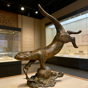 Escultura de Cabeza de <span class=keywords><strong>Caballo</strong></span> en Bronce con Base de Mármol Natural y Busto de <span class=keywords><strong>Caballo</strong></span> en Metal Texturizado Abstracto - Product Image 2