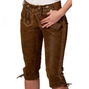 Elegante Lederhosen bávaro, Kniebund Hosen, hombres Ledersosen Trachten Lederhosen pantalones de cuero con tirantes prendas bávaras - Product Image 4