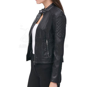 Chaqueta de cuero de señora de calidad superior Logotipo personalizado Chaqueta de cuero de mujer al aire libre más vendida - Product Image 6