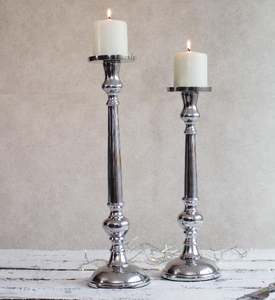 เชิงเทียนและเชิงเทียนโลหะสีเงินมาใหม่สำหรับตกแต่งในงานปาร์ตี้งานแต่งงานและที่บ้าน - Product Image 1