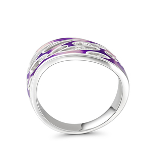 Jeulia Ice Queen Enamel Sterling Silver Fashion <b>Ring</b> for Women - Product Image 3