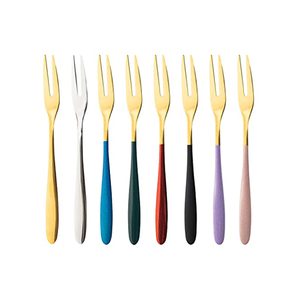 Ensemble de fourchette cuillère en laiton exclusif avec poignée PVD pour la maison et les hôtels Ensembles de serveurs à salade en or Fourchette en acier miroir - Product Image 4