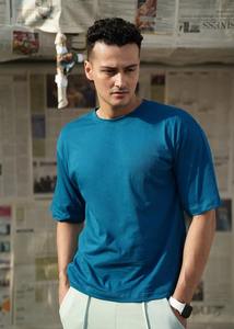 Camiseta Deportiva Activa para Hombre, Top Holgado de Rendimiento Deportivo, Mezcla de Algodón Transpirable, Ropa Casual, Logotipo Personalizado - Product Image 5