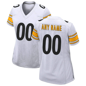 Conjunto negro transpirable de camisetas de fútbol americano a granel OEM con técnicas impresas de manga corta bordadas - Product Image 6