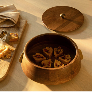 Caja para Chapati de Madera de Teca Redonda de Alta Calidad con Tapa Desmontable, Utensilios de Cocina, Caja para Roti con Pinzas para Almacenar y Servir Alimentos, Comprar en India - Product Image 6