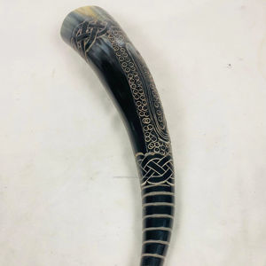 Viking <b>Animal</b> Drinking Horn Vessels Eco-Friendly Handmade Polished Carved Horn for Real Vikings <b>Lovers</b> Custom Size Home Decor - Product Image 1