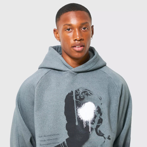 Latest Style Comfortable Breathable Puff Printing Hooded Men's Hoodies Polyester/Cotton Quick Dry Eco-Friendly for Winter - Product Image 2