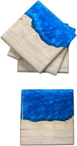Handmade Wood Epoxy <b>Table</b> <b>Coaster</b> Royal Look Beaded Design for Hotel & Restaurant for <b>Table</b> Decorative & Gift Use - Product Image 2