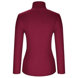 Pull en maille à col roulé uni pour femme de haute qualité, choix de premier choix, doux, respirant, extensible, hauts pour l'hiver, style décontracté personnalisé, logo - Product Image 1