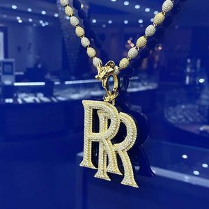 Collar con colgante de Hip Hop de Plata de Ley 925 para hombre con diamante de moissanita, nombre de fábrica personalizado, letra, joyería de fiesta para niños - Product Image 1