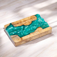 Plateau à stylos en bois et résine de qualité supérieure, design moderne, durable, fait main, décoration de bureau, idée cadeau pour la fête des pères, taille personnalisée