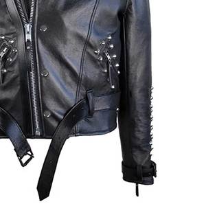 Chaquetas de PU con Tachuelas de Manga Regular Extra Grandes para Mujer 2023, Relleno de Algodón, Tejido de Punto, Ecológicas, Cómodas para Invierno, Moda Femenina - Product Image 4