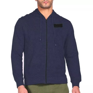 เสื้อฮู้ดผ้าฟลีซของผู้ชายผ้าคอตตอนมีซิปพิมพ์ลายแบบถักกันหด - Product Image 1