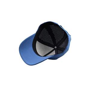 Vente en gros de chapeaux imperméables en polyester, 5 panneaux, casquettes respirantes découpées au laser, logo patch personnalisé en PVC, bord incurvé, faible taxe, usine du Vietnam - Product Image 5
