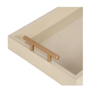 Bandeja de madera Rectangular con mango de metal, fabricante al por mayor - Product Image 5