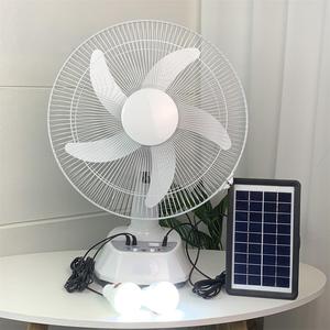 Sudeste Asiático Preço Especial 12 14 Polegada com Lâmpada Painel Solar Fan Recarregável Desk Fan Ventilador de emergência - Product Image 1
